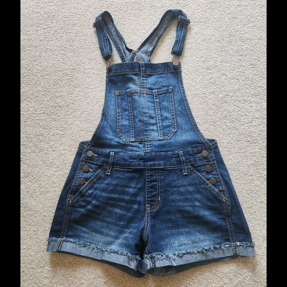 👖 No Boundaries Denim Overall Shorts – Juniors Size Small 3/5 - Picture 1 of 7